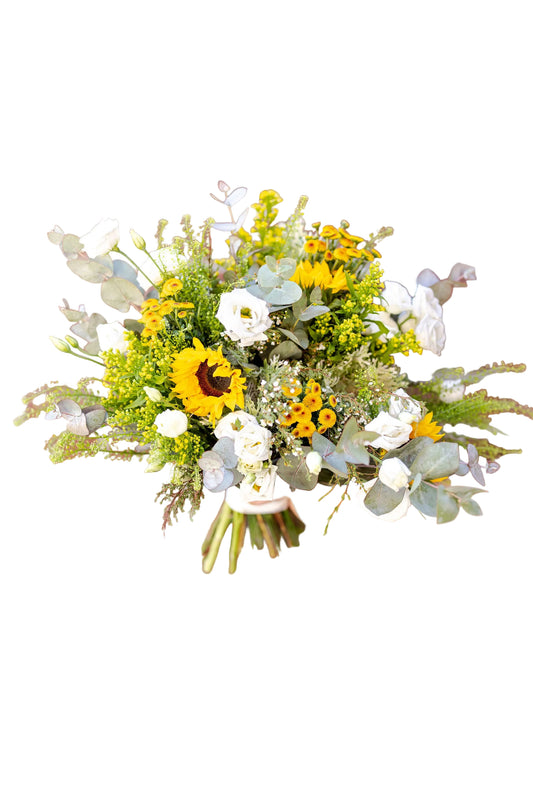 Bouquet of flowers including sunflowers. 